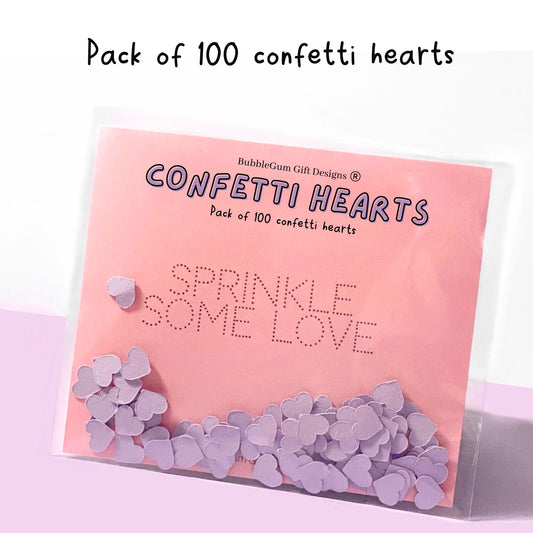 Pastel Purple Love Hearts Confetti 100pcs Table decorations ideas for Valentine’s Day