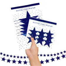 Blue Glitter Star Bunting (Choose Size) – Celestial Card Garland
