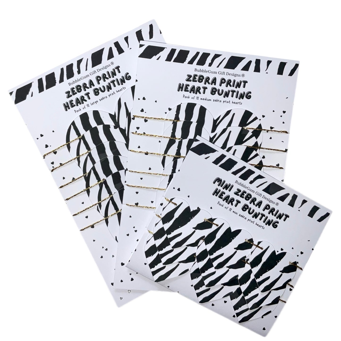 Zebra Print Heart Shape Bunting Animal Print Valentine’s Decor