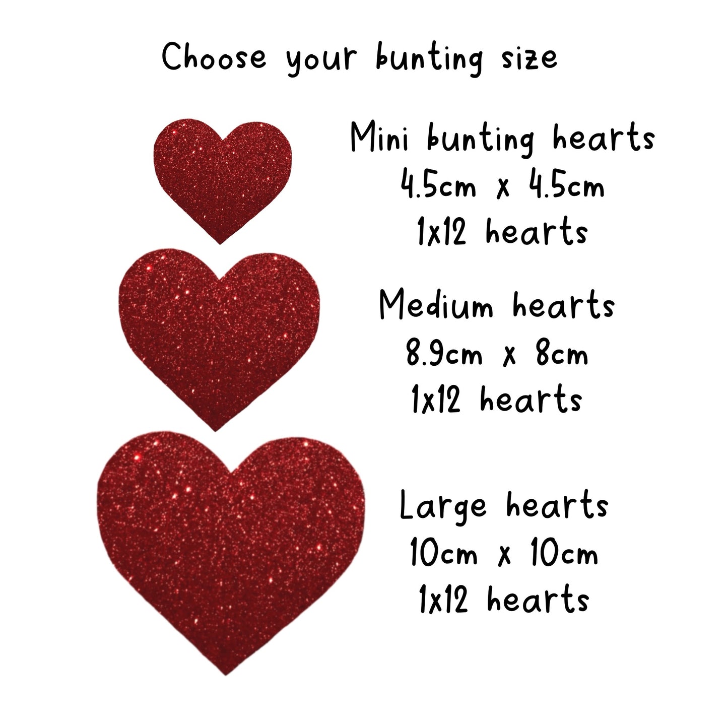 Valentine’s Day Red Glitter Heart Garland – Romantic Party Decor