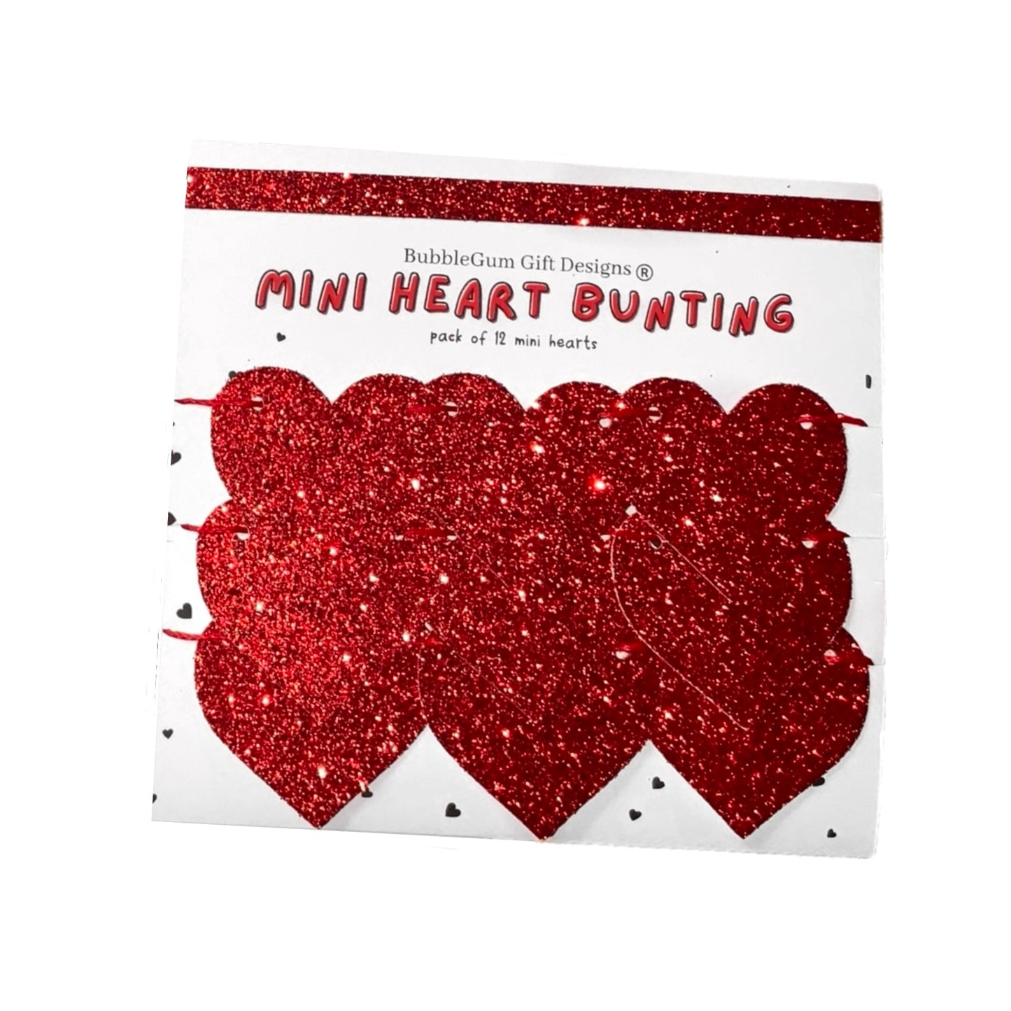 Valentine’s Day Red Glitter Heart Garland – Romantic Party Decor