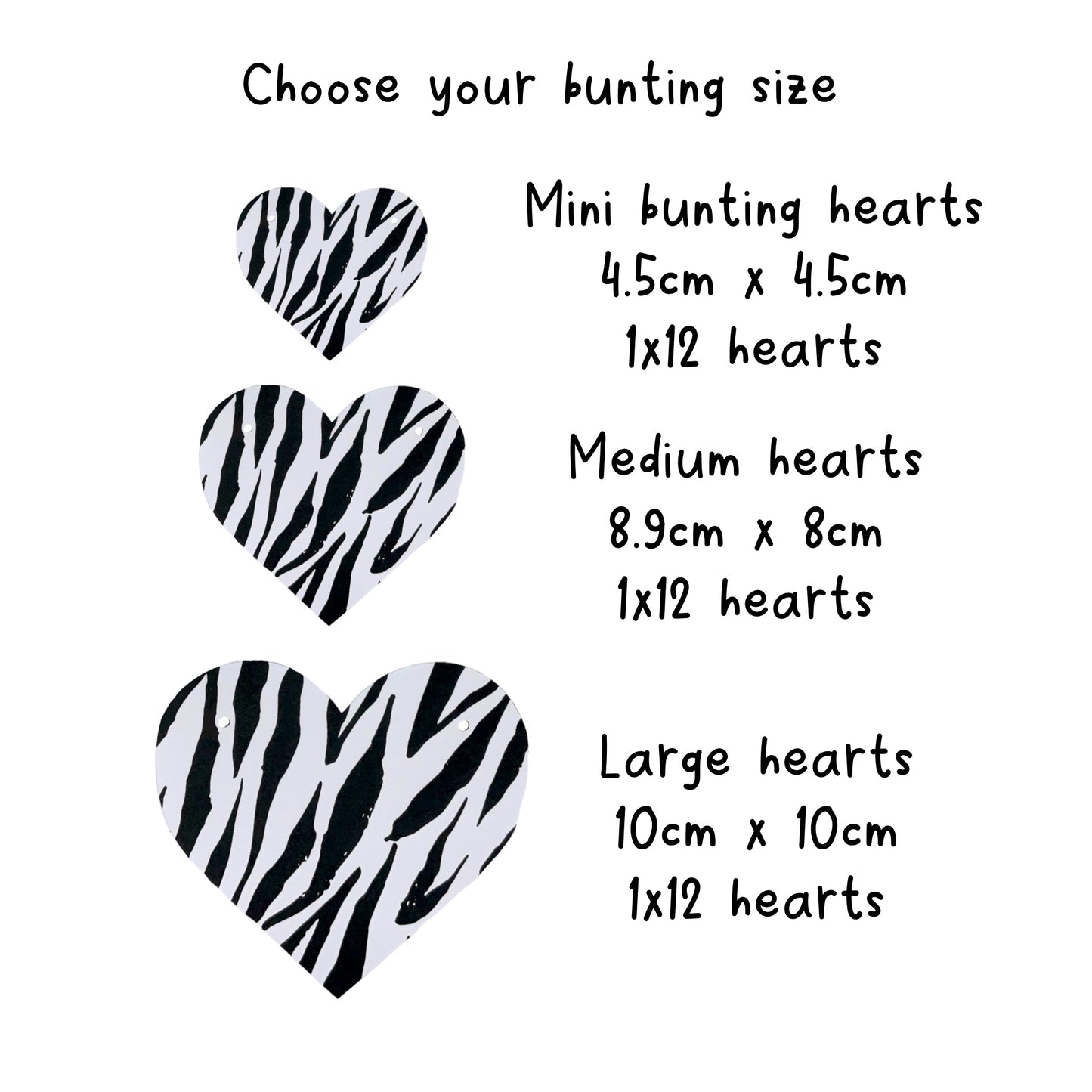 Zebra Print Heart Shape Bunting Animal Print Valentine’s Decor