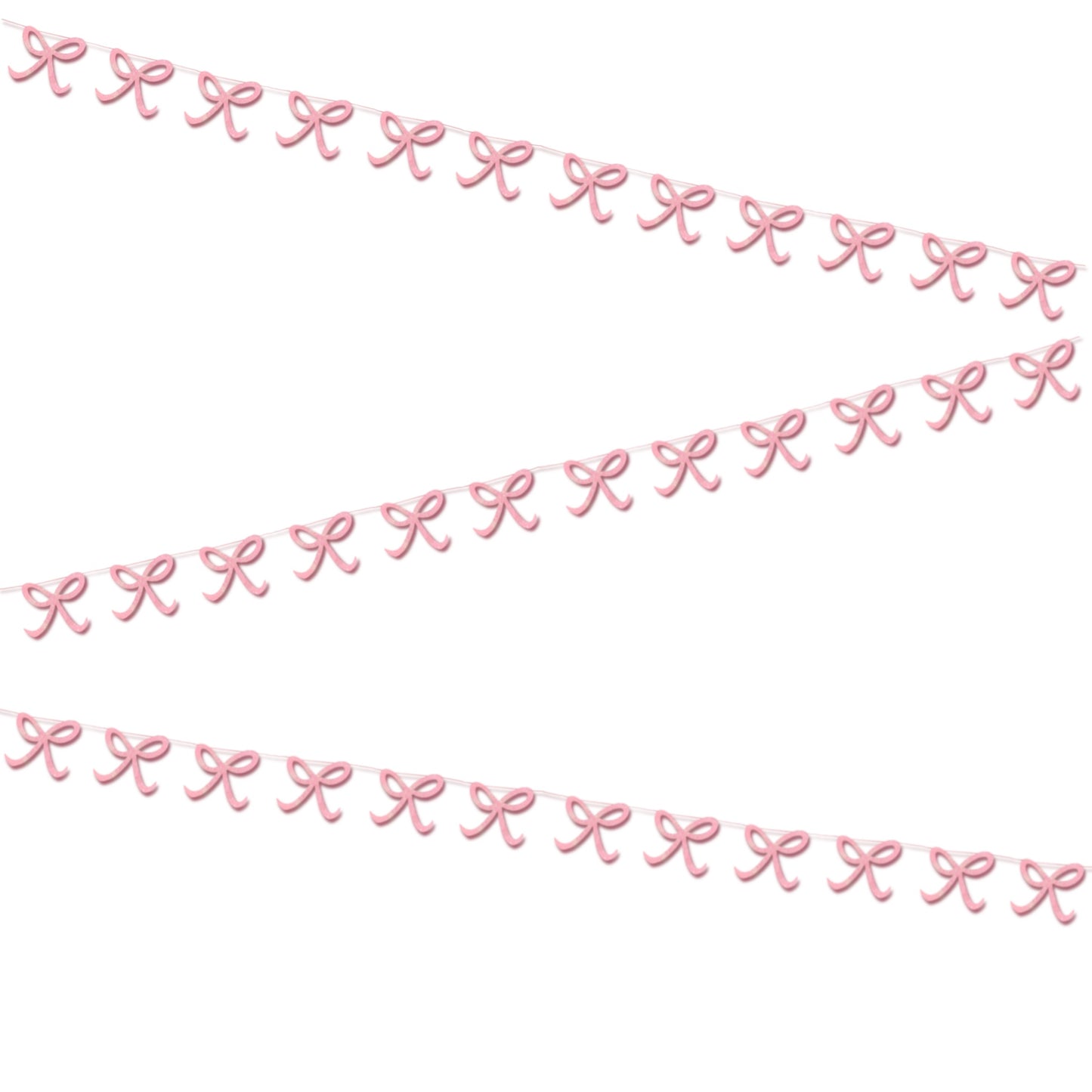 Pink coquette bow birthday decorations Pink glitter bow bunting Sparkly sweet 16 bows garland