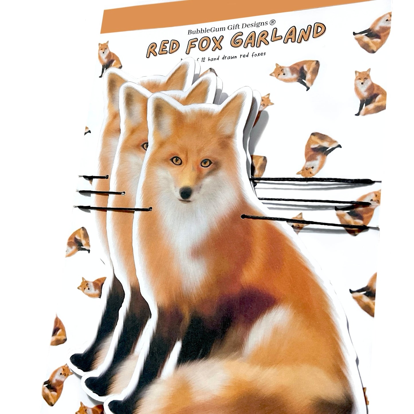 Fox Birthday Bunting – Hand Drawn Woodland Party Decorations
