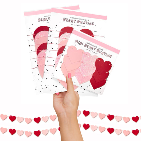 Red & Pink Heart Garland – Valentine’s Day Banner Decor