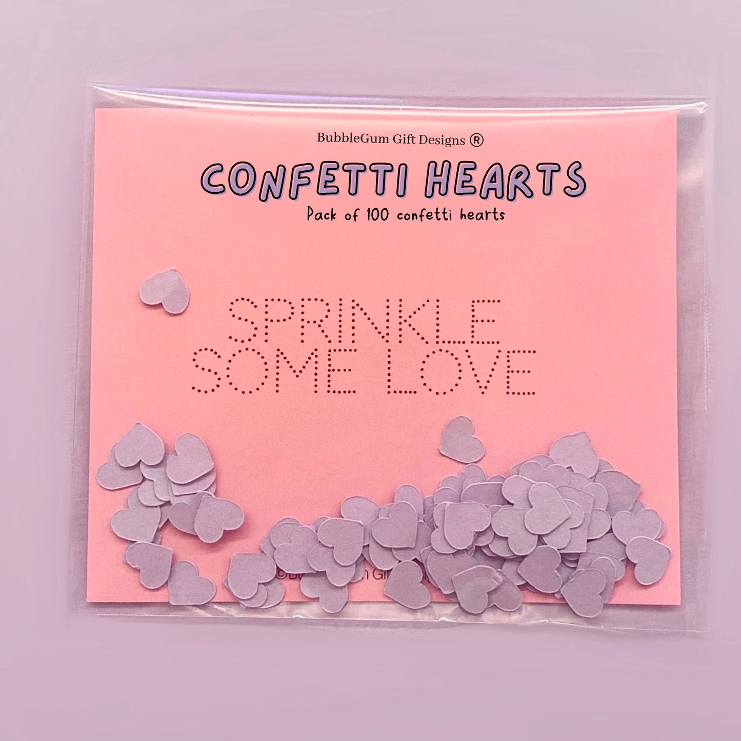 Pastel Purple Love Hearts Confetti 100pcs Table decorations ideas for Valentine’s Day
