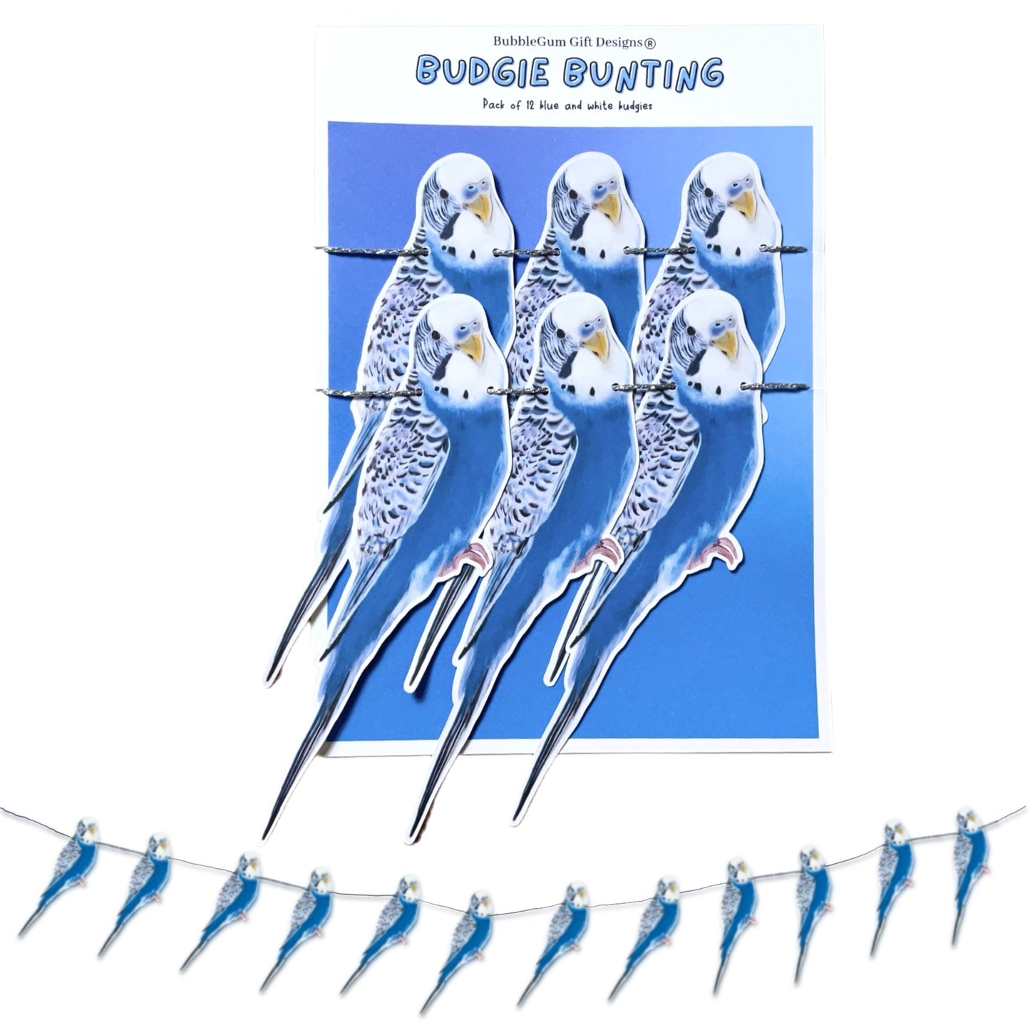 Budgie Blue Party Decorations – Parakeet Banner Garland