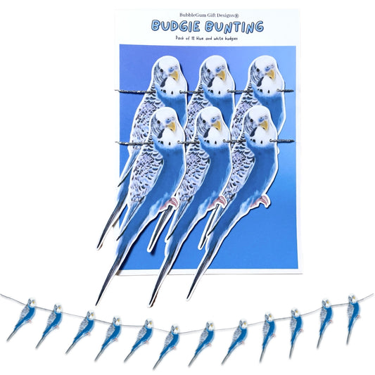 Budgie Blue Party Decorations – Parakeet Banner Garland