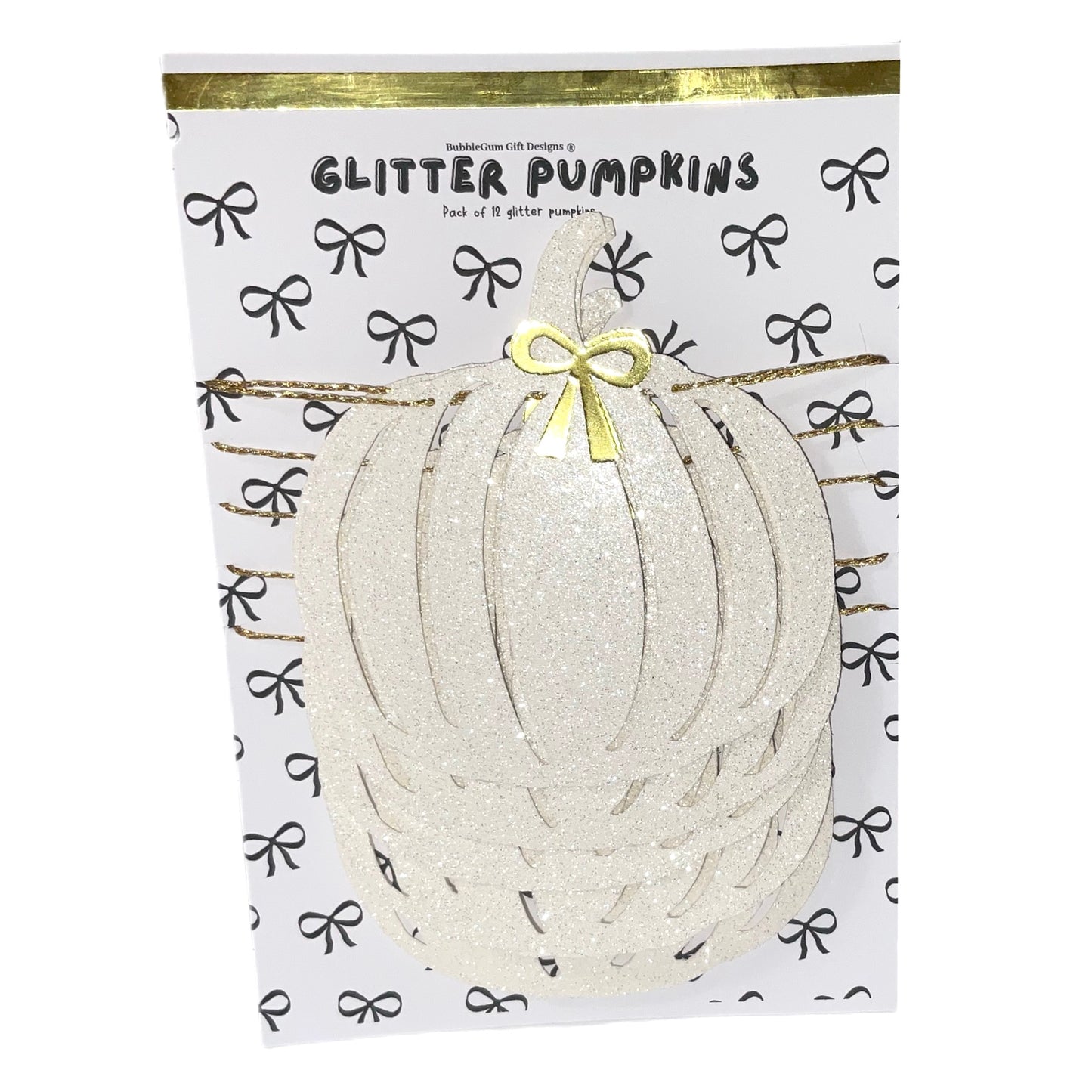 Autumn Decor – White Pumpkin Decoration Garland with Bows
