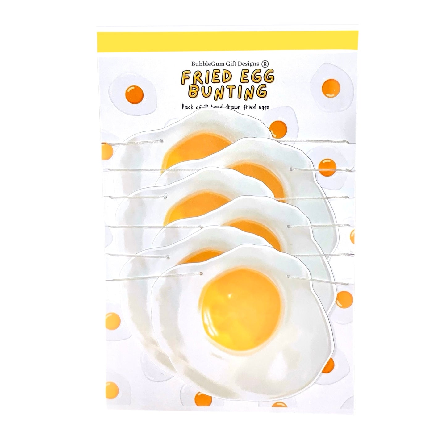 Fried Egg Garland – Cute Sunny Side Up Breakfast Party Decor