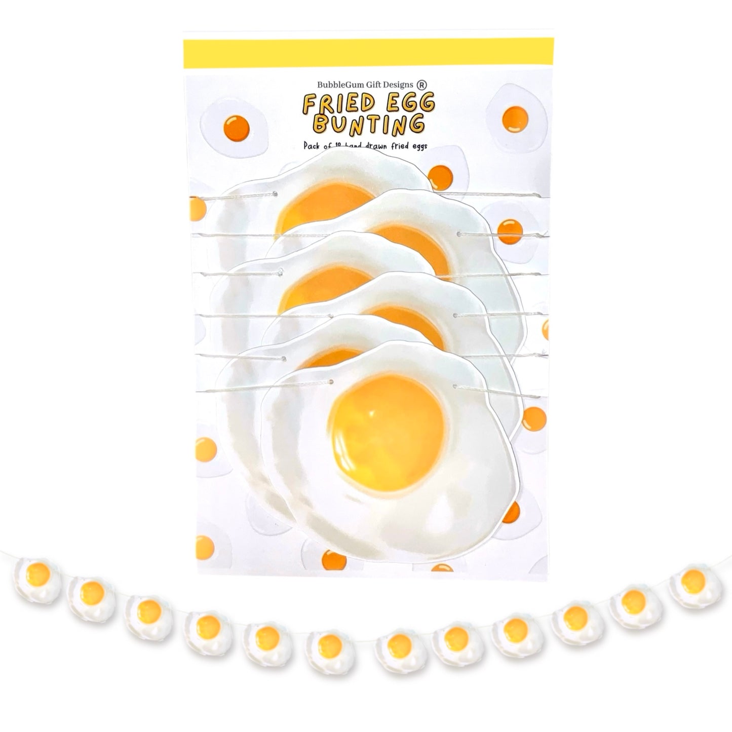 Fried Egg Garland – Cute Sunny Side Up Breakfast Party Decor