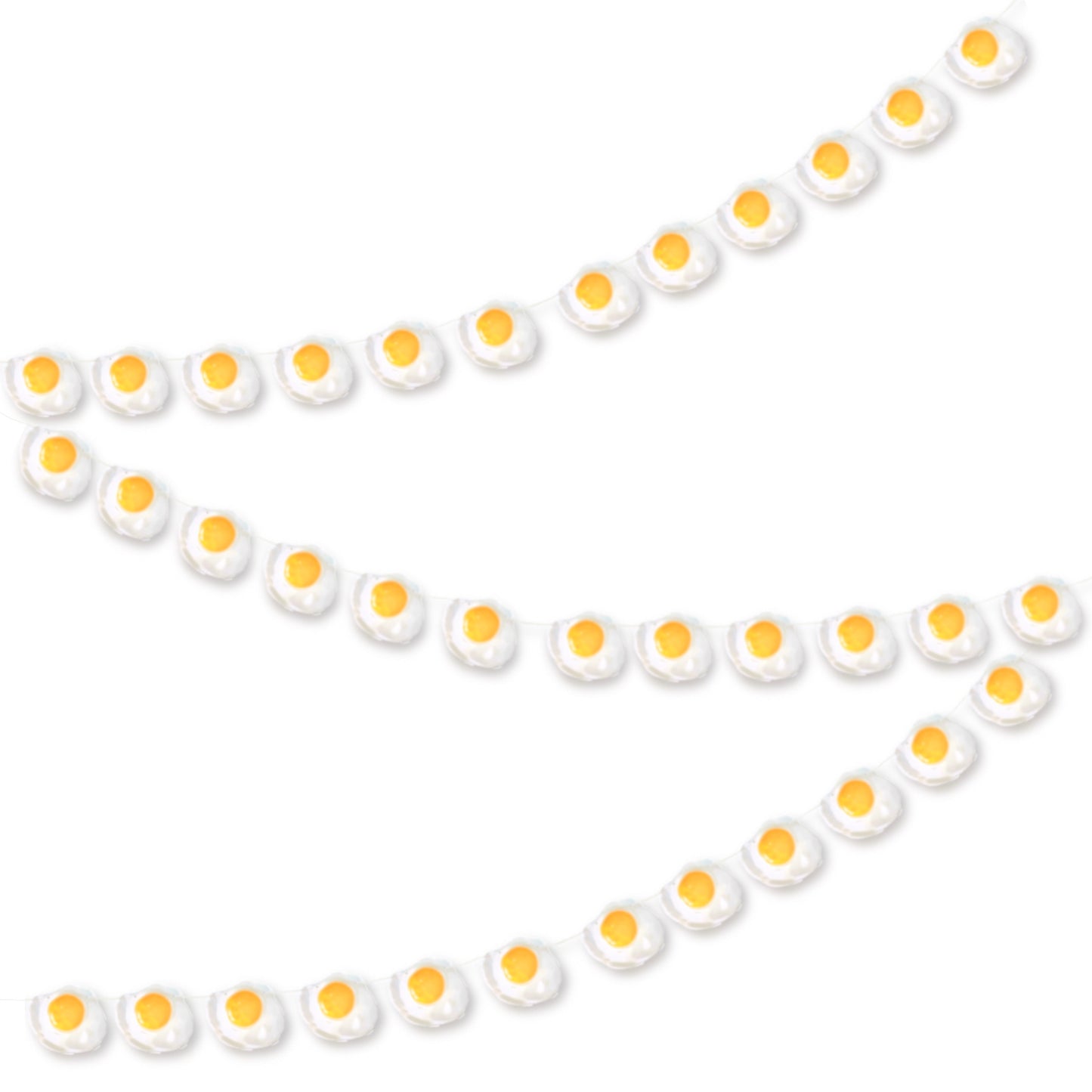 Fried Egg Garland – Cute Sunny Side Up Breakfast Party Decor