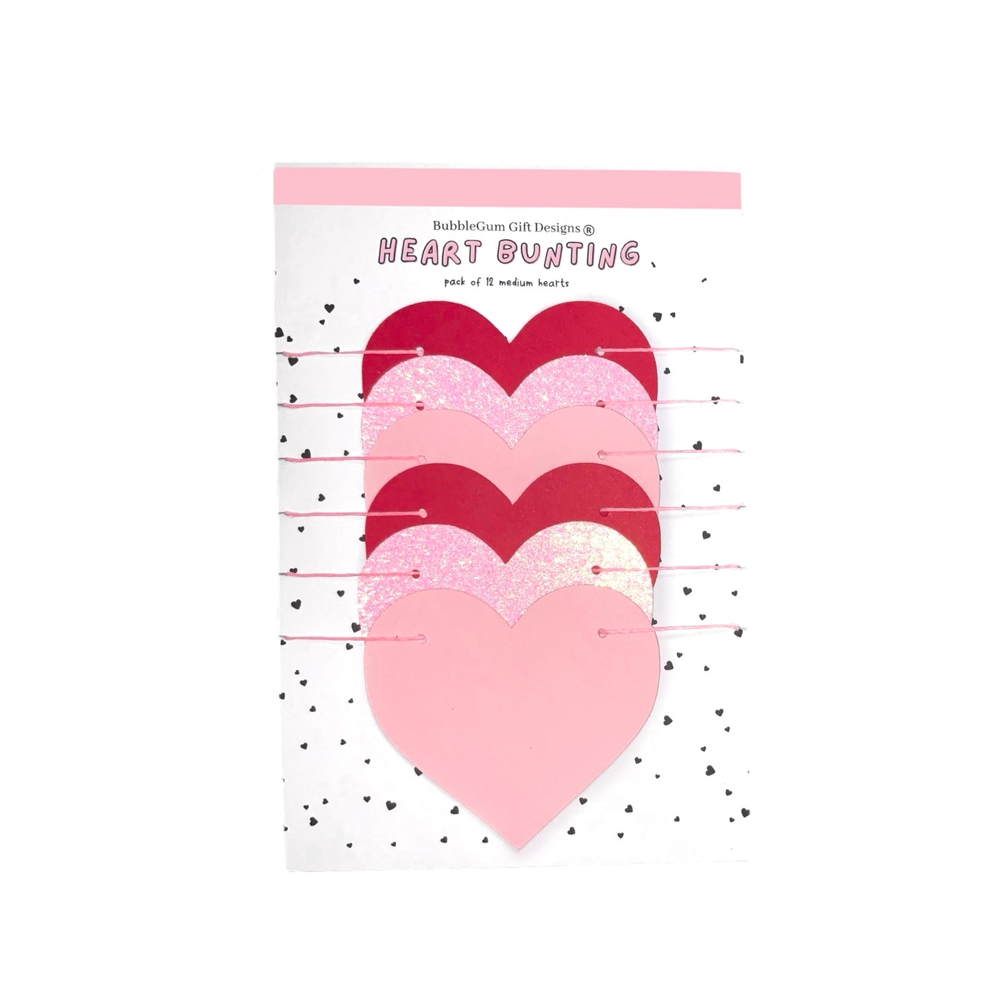 Red & Pink Heart Garland – Valentine’s Day Banner Decor