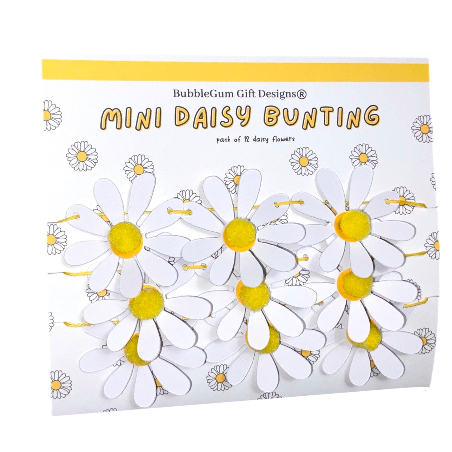 Mini White Daisy Bloom Bunting - Cute Daisies Decor
