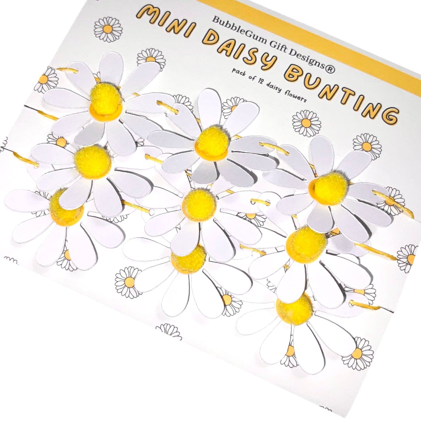 Mini White Daisy Bloom Bunting - Cute Daisies Decor
