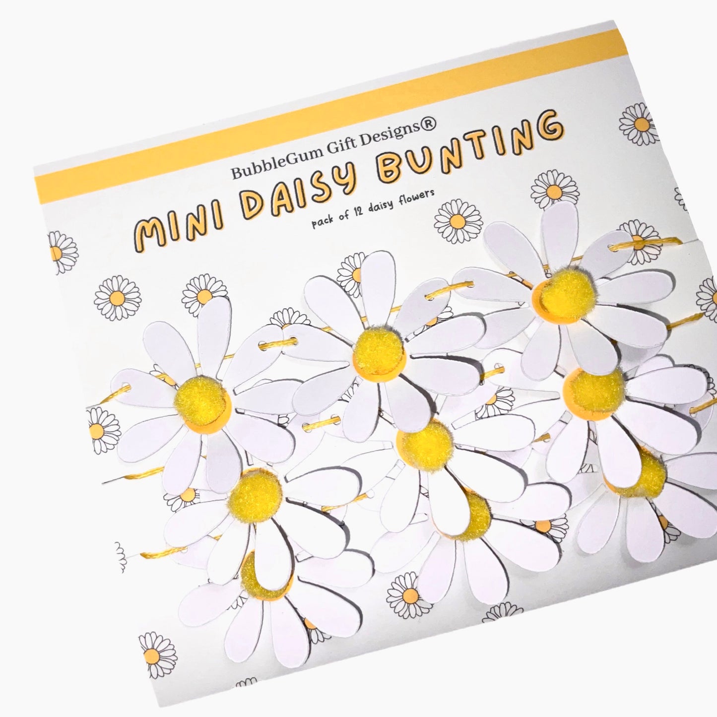 Mini White Daisy Bloom Bunting - Cute Daisies Decor