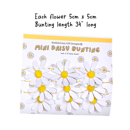 Mini White Daisy Bloom Bunting - Cute Daisies Decor