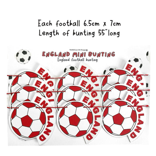 Football mini bunting England wording red and white sport party decorations football themed Championship footy fan garland World Cup