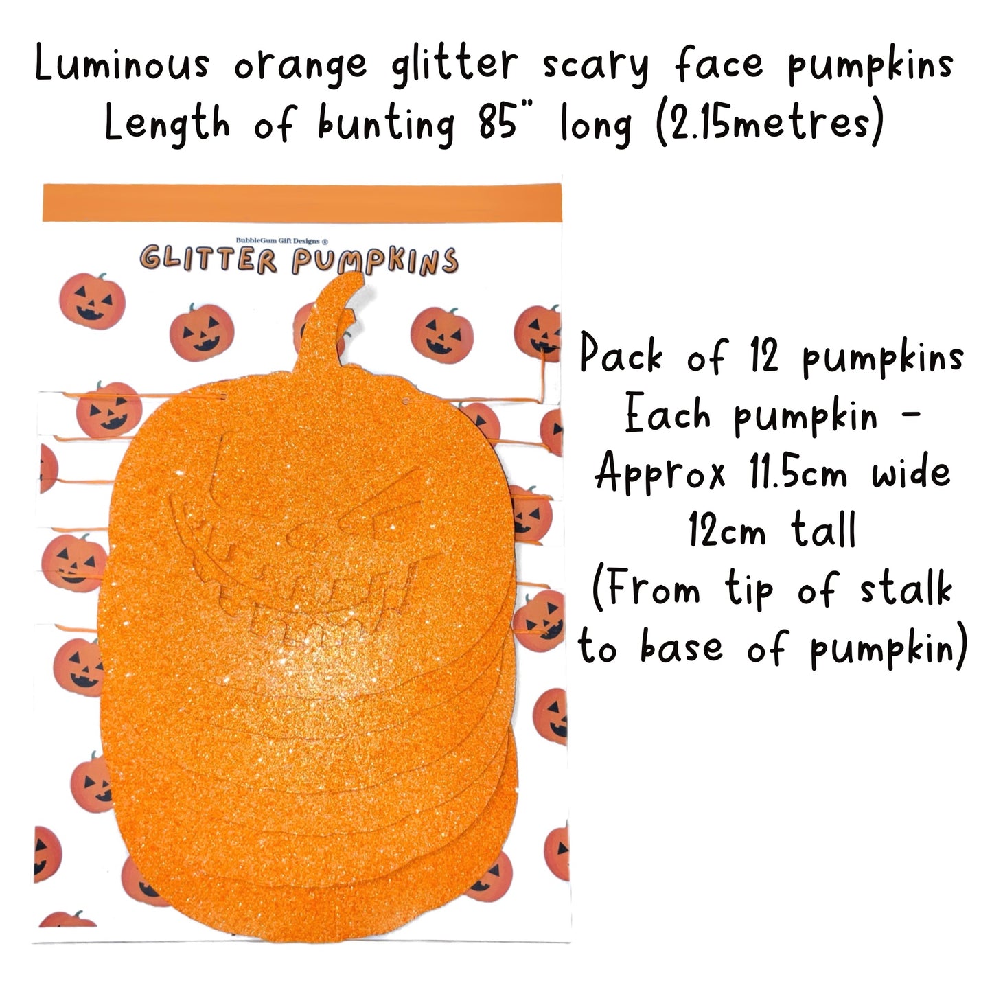 Spooky Halloween pumpkin garland for kids - Pumpkin Jack O Lantern