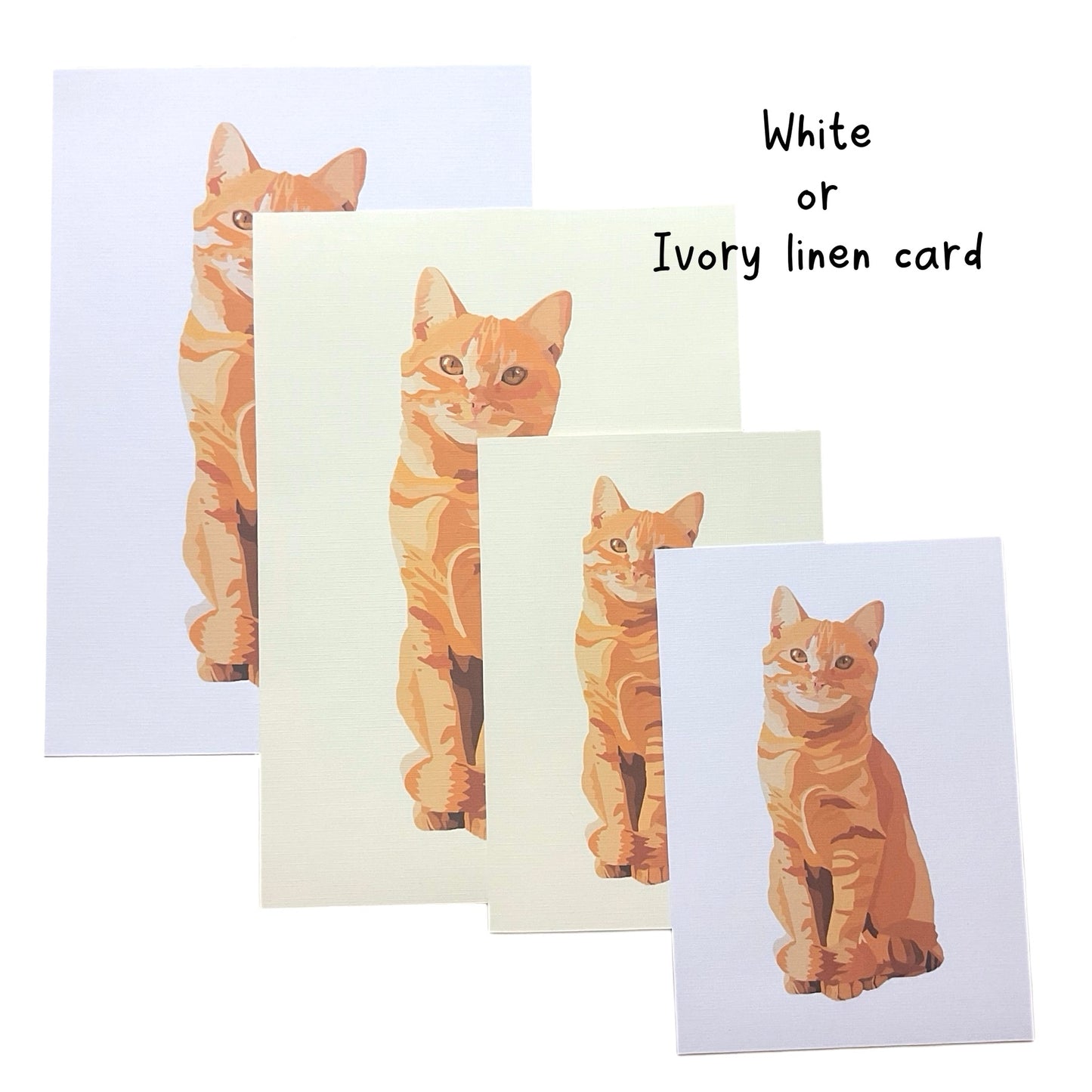 Ginger Cat Artwork – Cute Sitting Cat Drawing, A4 A5 Wall Print