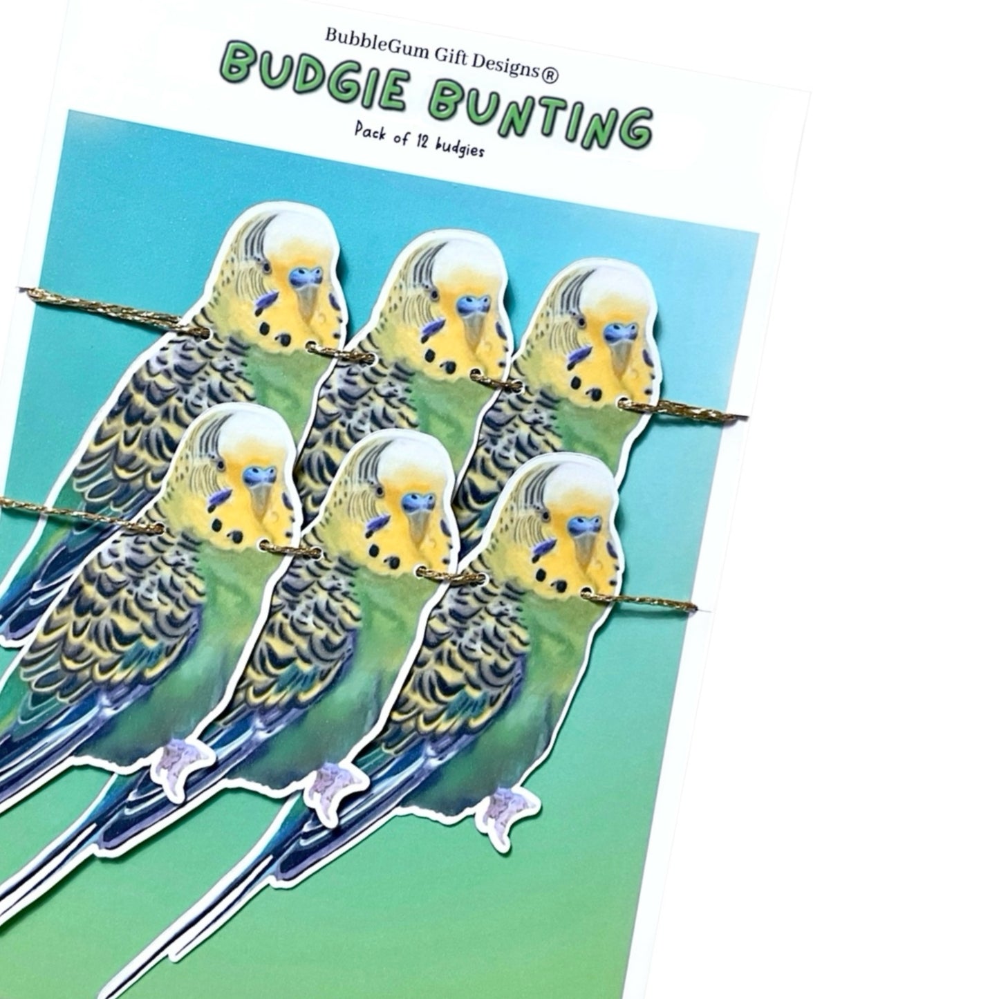 Green Budgie Party Decorations – Parakeet Banner Garland