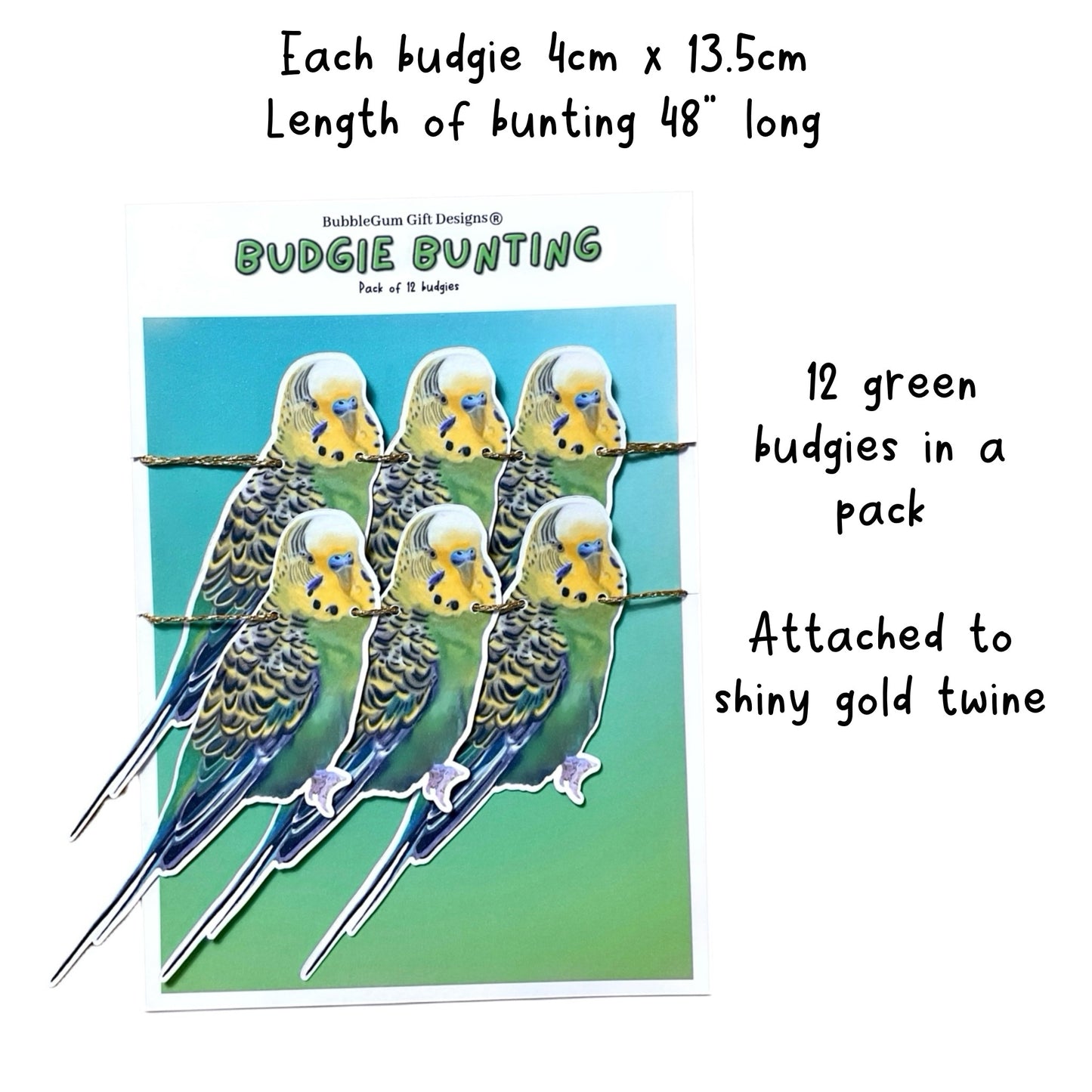 Green Budgie Party Decorations – Parakeet Banner Garland