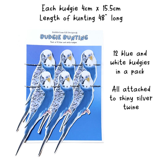 Budgie Blue Party Decorations – Parakeet Banner Garland