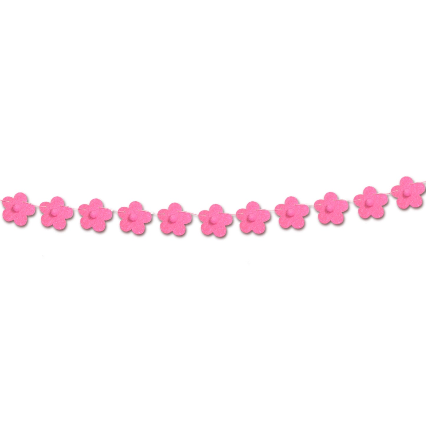 Mini Pink Glitter Daisy Bunting – Retro Groovy Party Decor