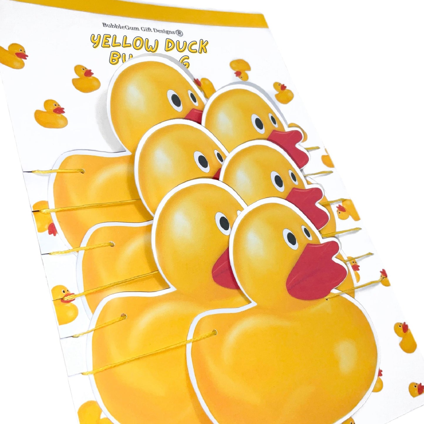 Yellow Duck Bunting Garland - Rubber Duck Party Decorations - Hand Drawn 1x12