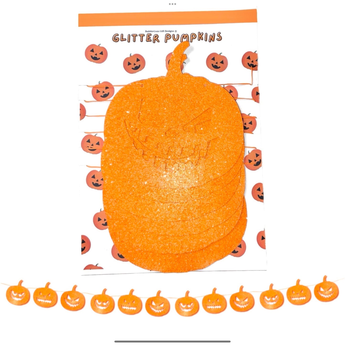 Spooky Halloween pumpkin garland for kids - Pumpkin Jack O Lantern