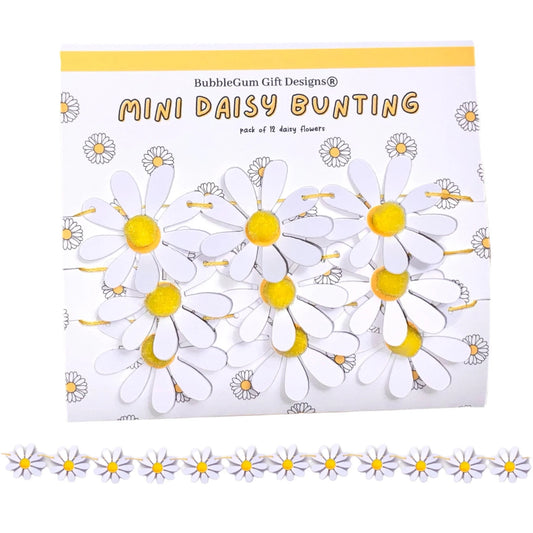 Mini White Daisy Bloom Bunting - Cute Daisies Decor