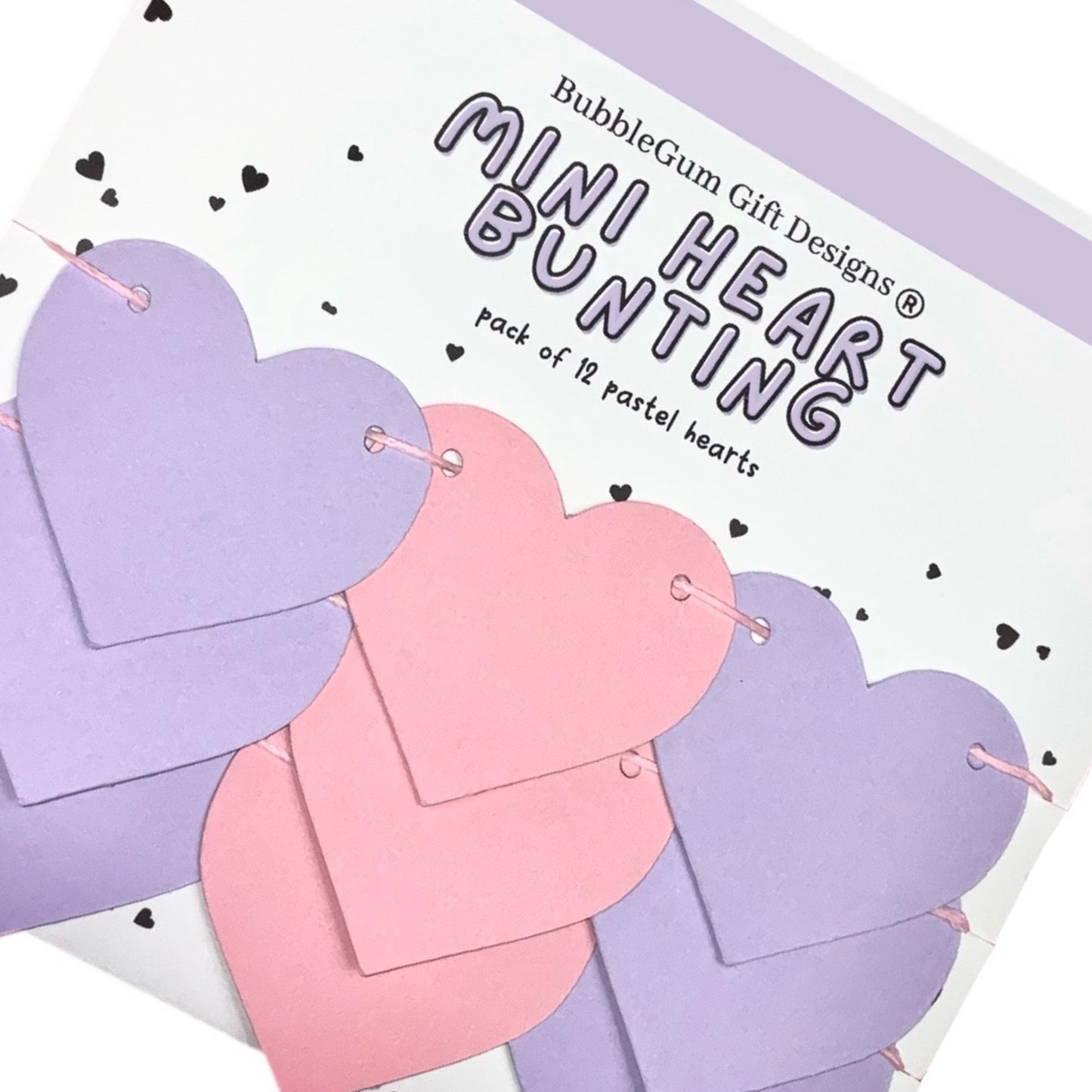 Mini Pink and Purple Heart Garland - Valentine's Day Decor