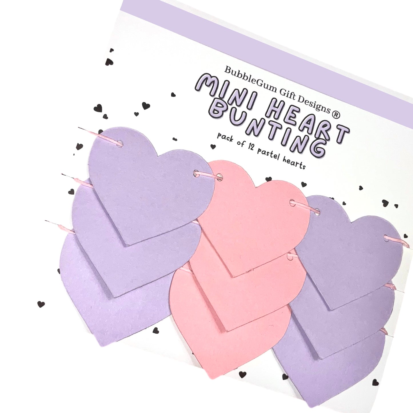 Mini Pink and Purple Heart Garland - Valentine's Day Decor