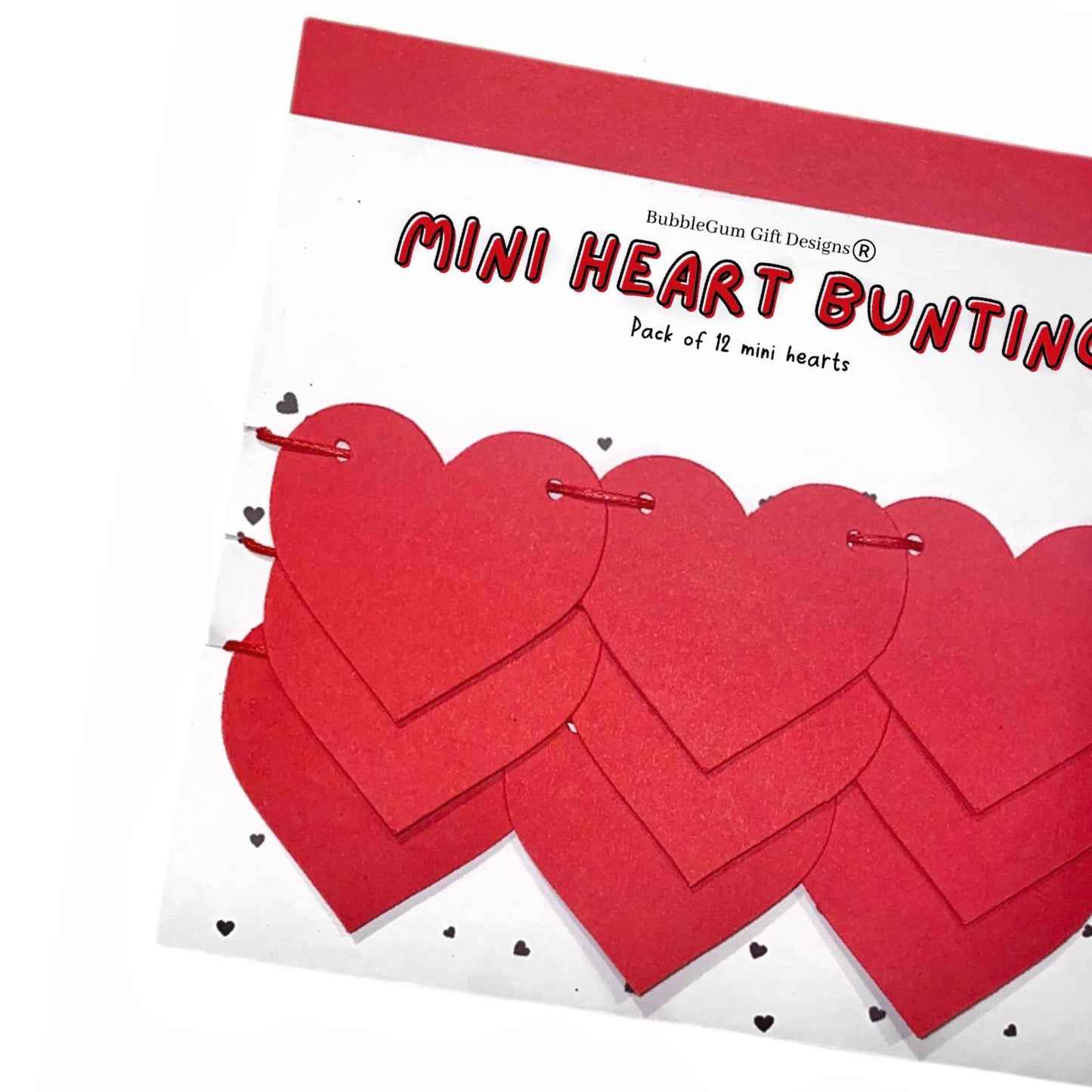 Mini Red Heart Bunting - Cute Valentines Day Decor