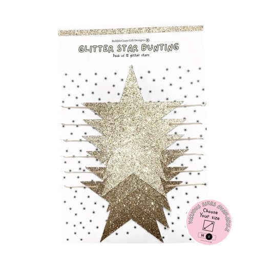 Champagne glitter star banner, Boho bridal shower decorations, Brunch and bubbly glitter star garland, Hanging stars bunting