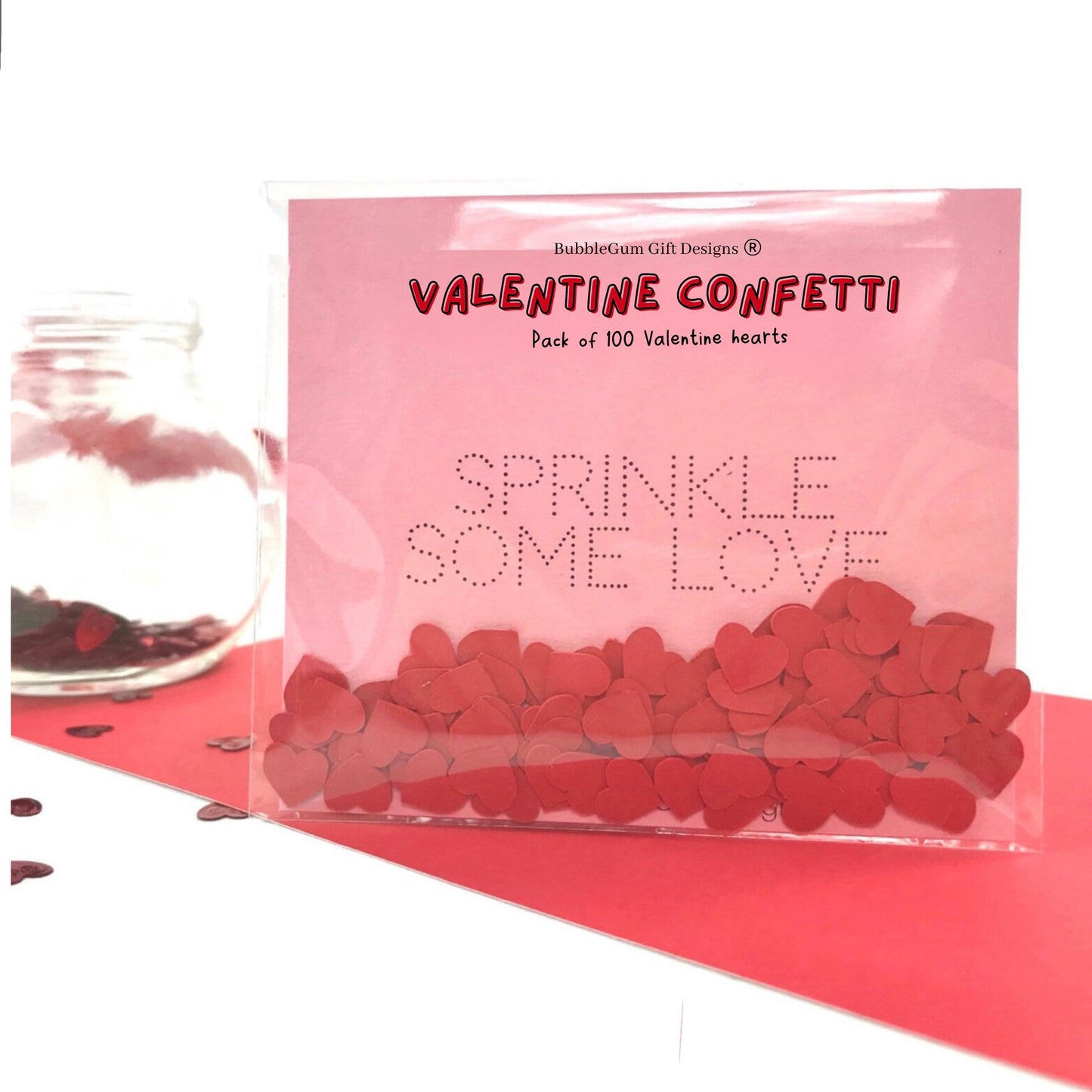 Red Love Heart Confetti 100pcs Table Decorations Ideas for Valentine’s Day