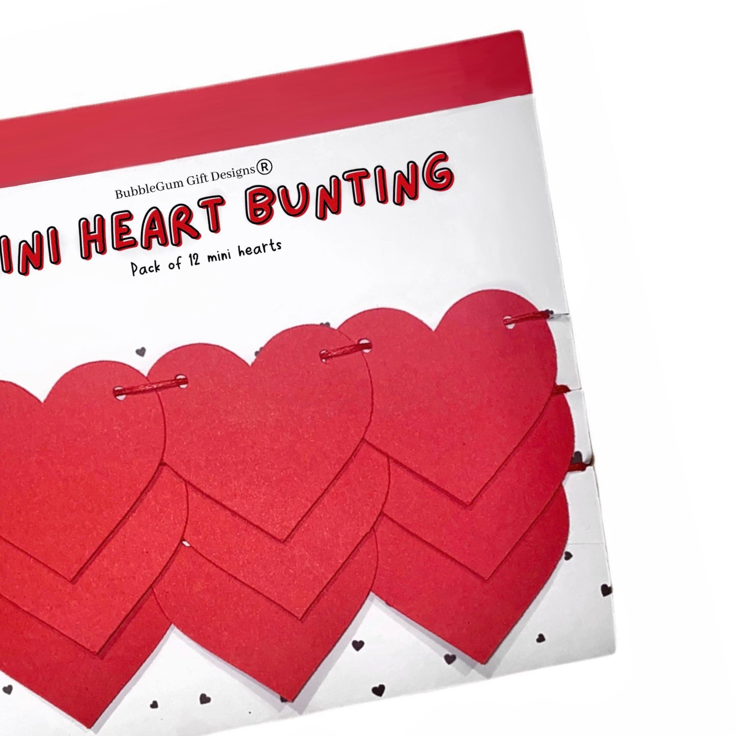 Mini Red Heart Bunting - Cute Valentines Day Decor