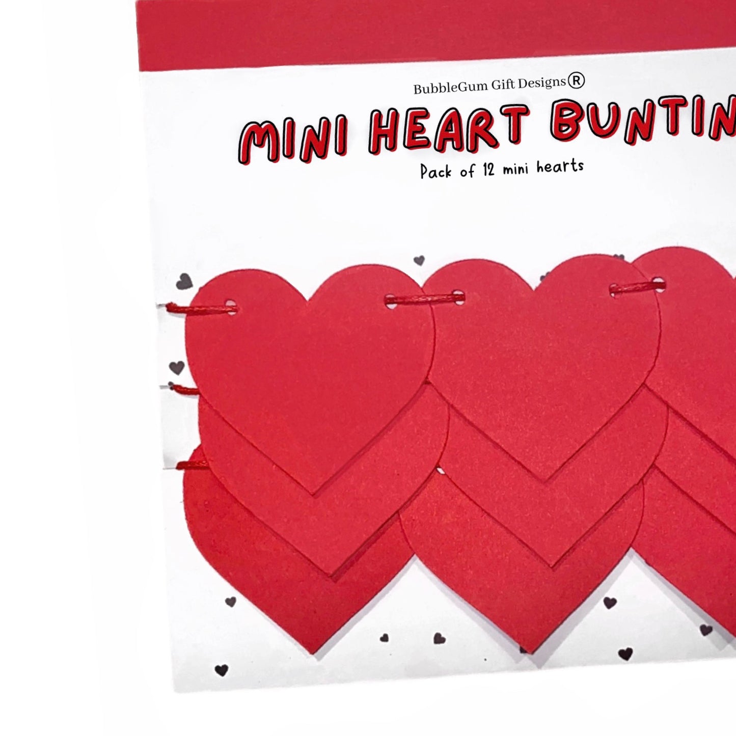 Mini Red Heart Bunting - Cute Valentines Day Decor