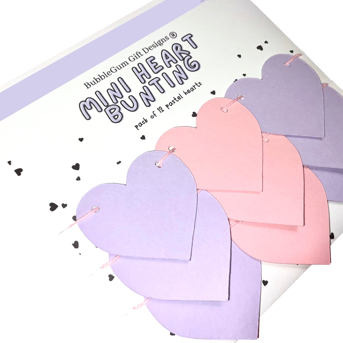 Mini Pink and Purple Heart Garland - Valentine's Day Decor