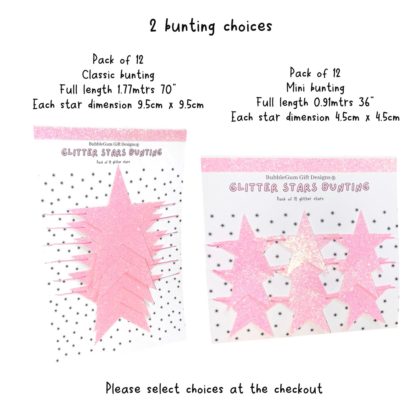 Pink Christmas glitter stars mini bunting seasonal fireplace decor pink star garland party shelf cute hanging stars sparkly decorations