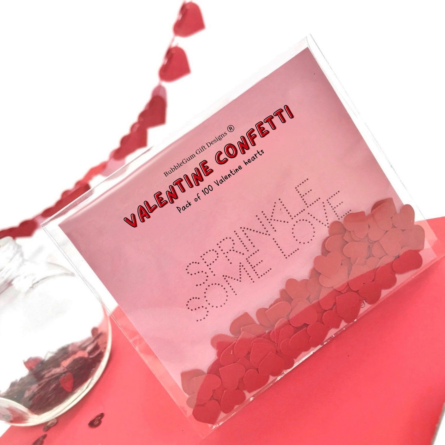 Red Love Heart Confetti 100pcs Table Decorations Ideas for Valentine’s Day