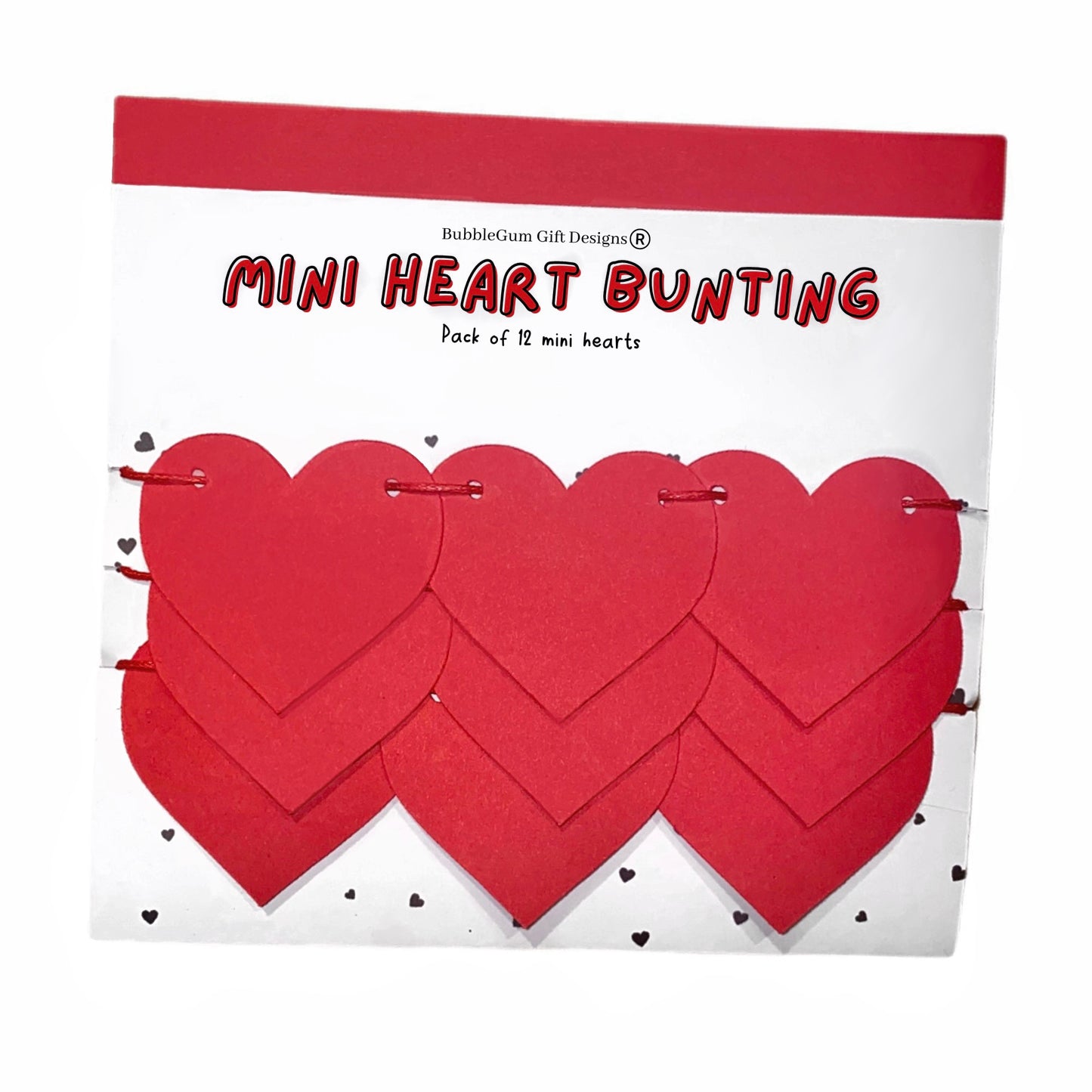 Mini Red Heart Bunting - Cute Valentines Day Decor