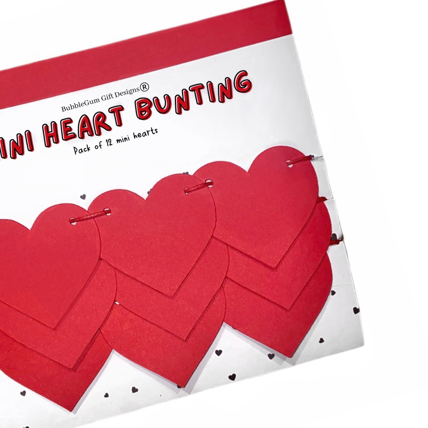 Mini Red Heart Bunting - Cute Valentines Day Decor