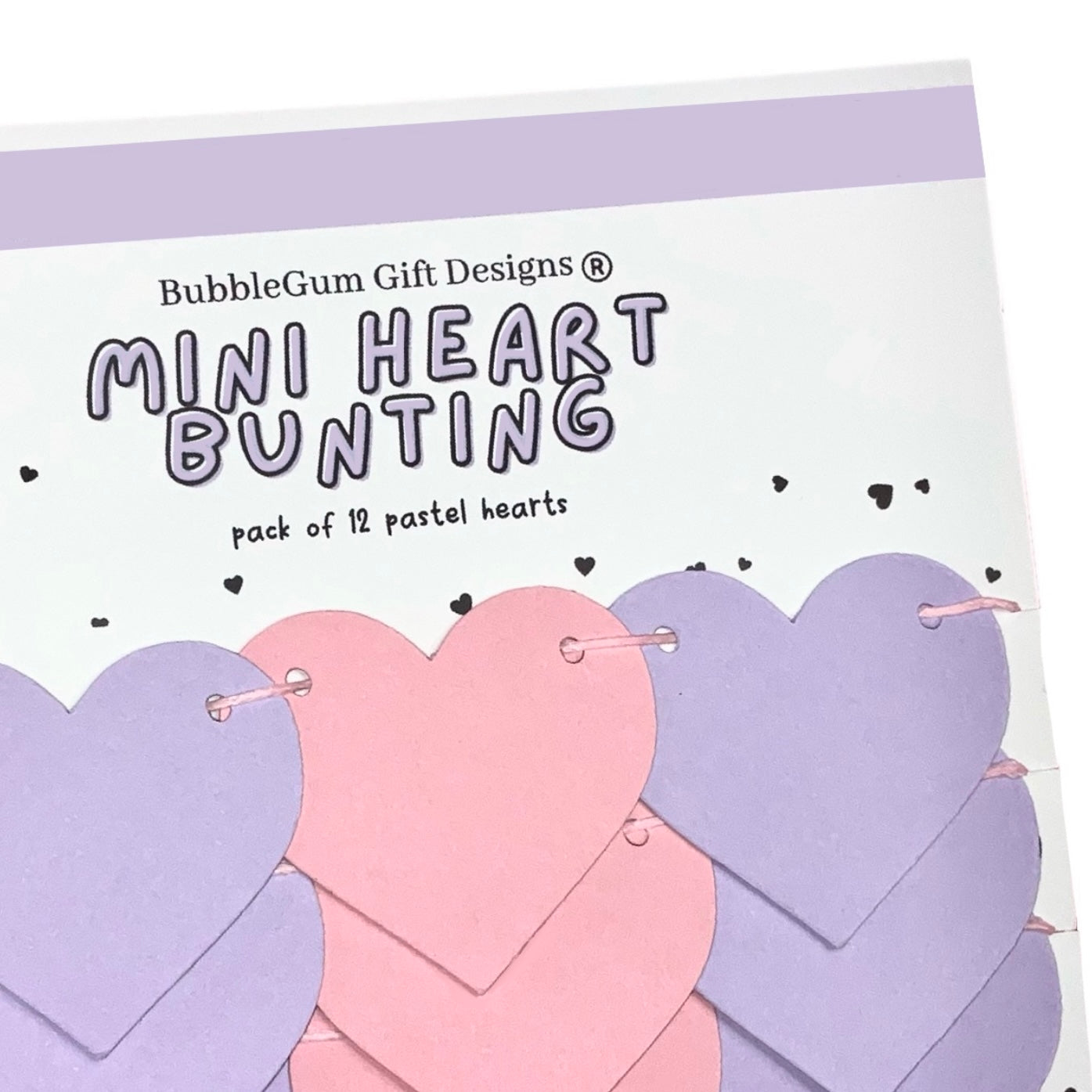 Mini Pink and Purple Heart Garland - Valentine's Day Decor