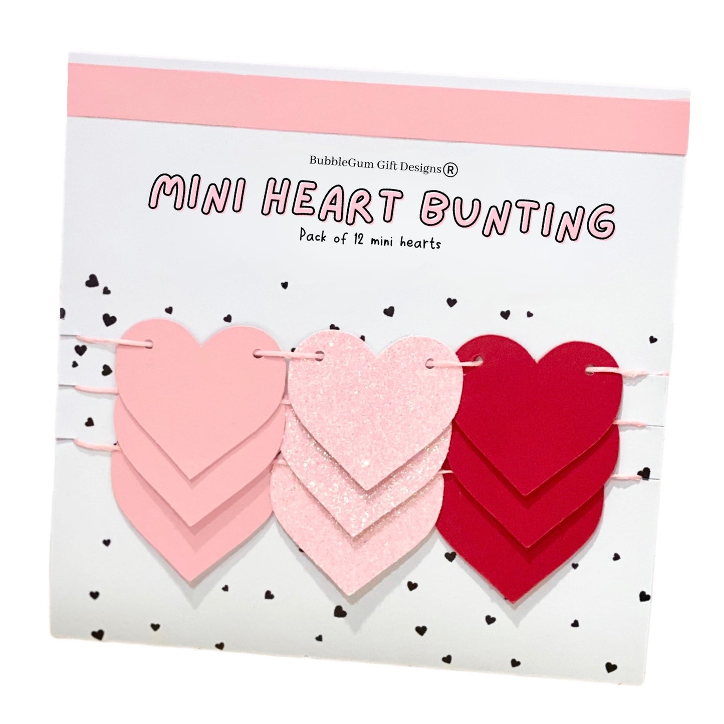 Red & Pink Heart Garland – Valentine’s Day Banner Decor