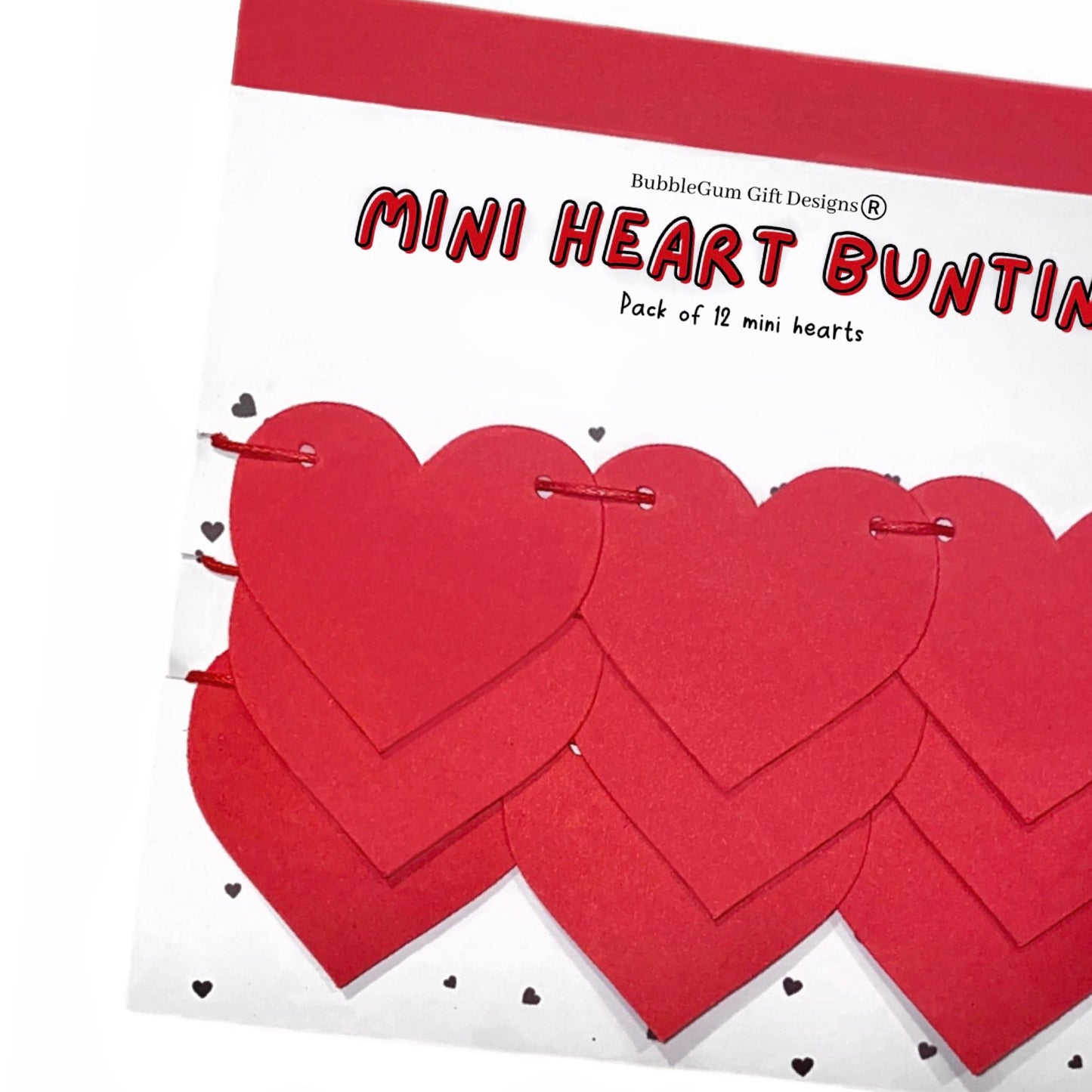 Mini Red Heart Bunting - Cute Valentines Day Decor