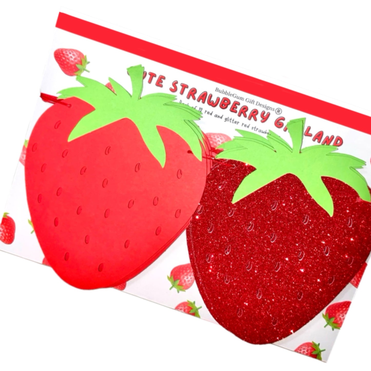 Packaged red berry garland with reusable storage slips for easy storage