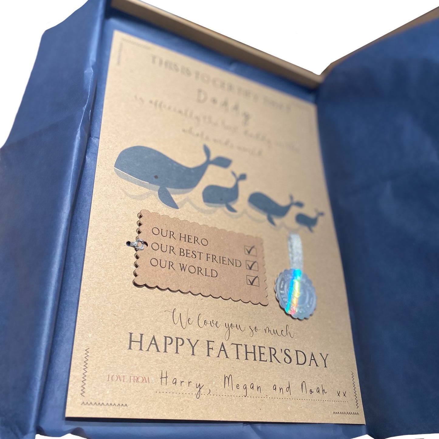 Personalised Father’s Day Award Certificate – Whale Family Gift