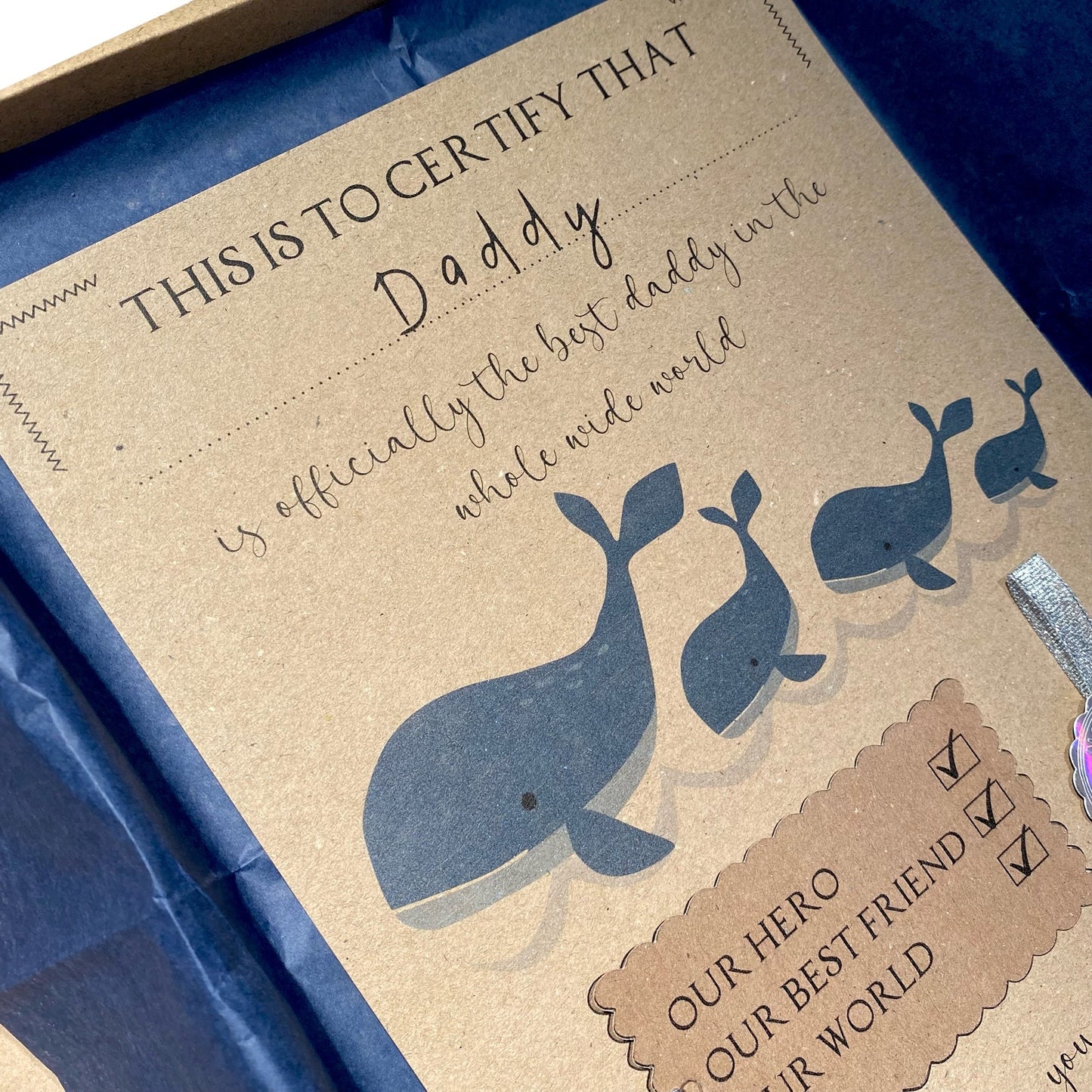 Personalised Father’s Day Award Certificate – Whale Family Gift