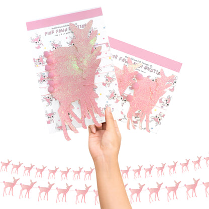 Pink Glitter Deer Bunting (Choose Size) – Kitsch Christmas Garland